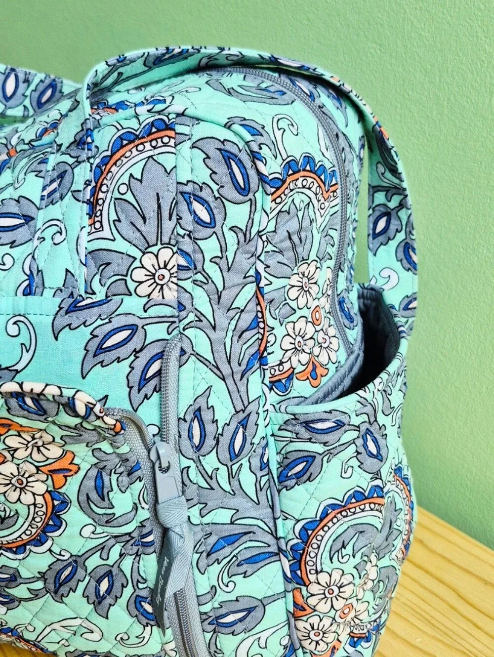 Vera Bradley Quilted Paisley Baby Bag in Aqua and Purple